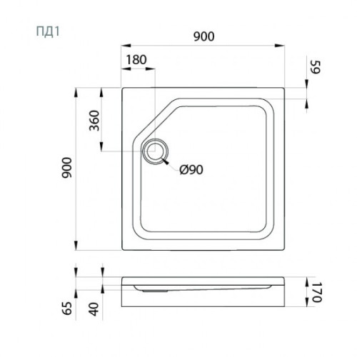 Поддон акриловый ТРИТОН 