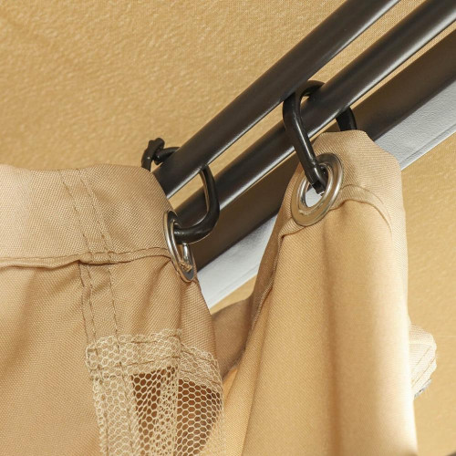 Шатер Green Days 3,21х2,56х3м с москитной сеткой 4-х угольный, двойная крыша, песочный KT-G034-orig (486649)