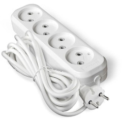 Удлинитель 4-мест. 5м 2P бел. 6А (ПВС 2х0,75) UNIVersal (240795)