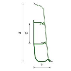 Плинтус напольный 70мм 2,2м 