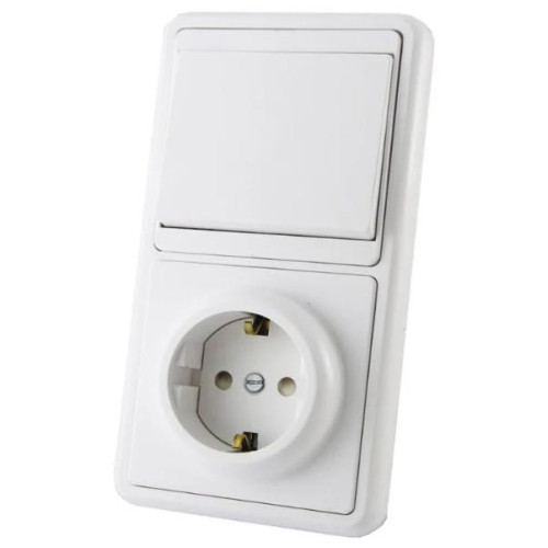 Блок комбинированный TDM выкл+розетка 2P+E шторки 10А БКВР-1 SQ1813-0001