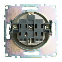 Розетка 2P+Е Катрин графит с защитной шторкой GLS16-7110-06