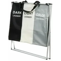 Корзина для белья 65х39х60 см прямоугольная, 3 секции (Y6-10753)