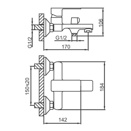 Смеситель для ванны FRUD R32131 ф 35