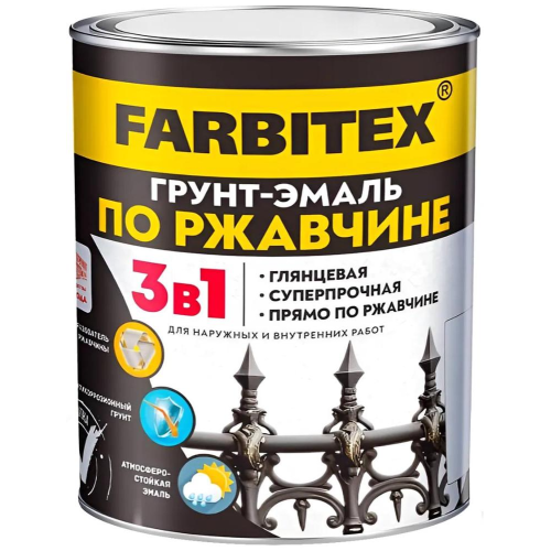 Грунт-эмаль FARBITEX по ржавчине 3в1 коричневый 1,8 кг