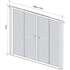 Душевое ограждение на ванну Тритон 1700х1475мм, Узоры, 2 створки