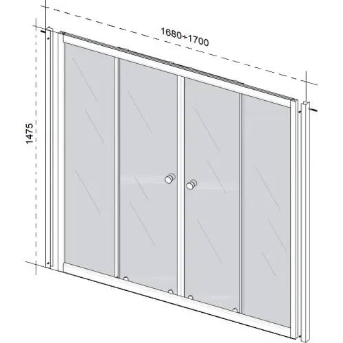 Душевое ограждение на ванну Тритон 1700х1475мм, Узоры, 2 створки