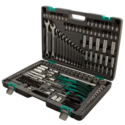 Набор инструментов STELS 216 пр. 1/4, 3/8, 1/2, Cr-V, S2, усиленный кейс (14115)