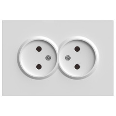 Розетка 2-ая 2P ЭМИЛИ шторки белый RST16-5116-01