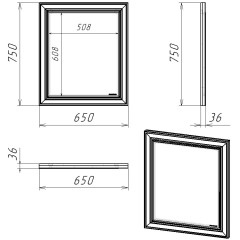 Зеркало мебельное EVA GOLD 75 