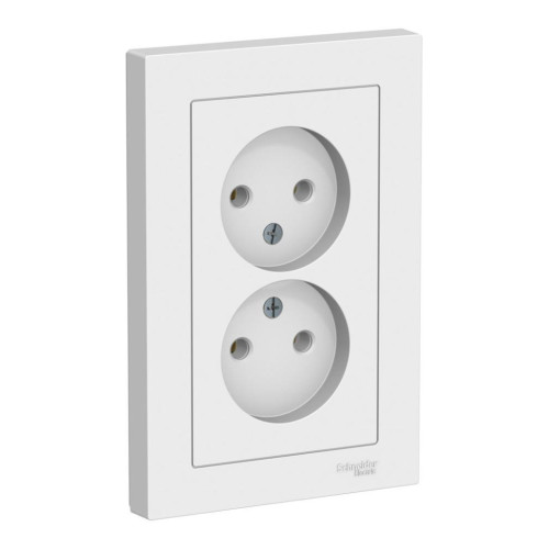 Розетка 2-ая 2P AtlasDesign в сборе белый SchE ATN000120