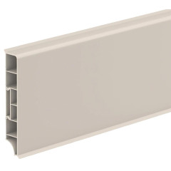 Плинтус прямоугольный 80мм 2,2м ИдеалДюра (ИД-ПП80 033 Кремово-белый)