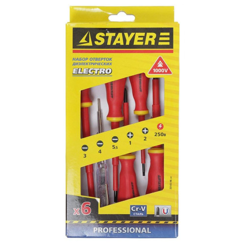 Набор отверток диэлектр. STAYER 6 шт (25145-H6)