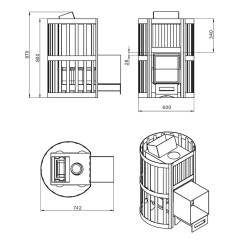 Печь банная Везувий Ураган Стандарт 16 (ДТ-4С)(*8)