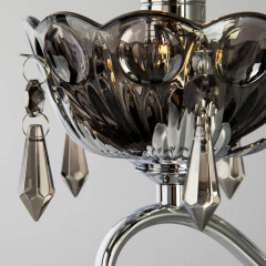 Светильник настенный EUROSVET 10103/1 хром/дымчатый хрусталь Strotskis