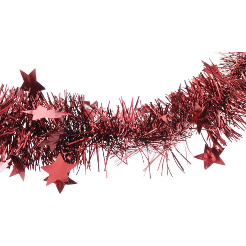 Мишура 2,0м d=150/85мм со звездами, винно-красный/серебренный/золотая (SYMTB-171944 N.N)