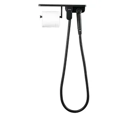 Душ гигиенический GAPPO G7295-16 со смесителем, бумагадержателем и полочкой, чёрный