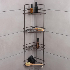 Полка для ванной комнаты угловая 4-х ярусная, Эконом, 219х219х836 мм, цвет медная искра 9717964