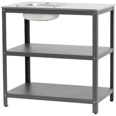 Стол PATIO P-02 разделочный, с мойкой