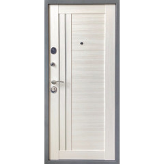 Дверь метал. VD-107 Букле серый (Царга Бьянко) (3 контура) 100 мм 960 L левая