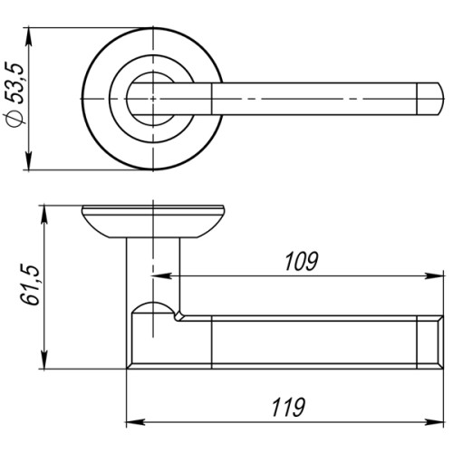Ручки раздельные AJAX R.JR54.POLO (POLO JR) BL-24 черный (43387