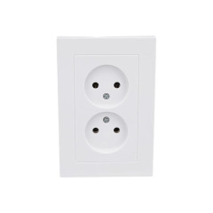 Розетка 2-ая 2P UNIVersal Афина в сборе белый A0102