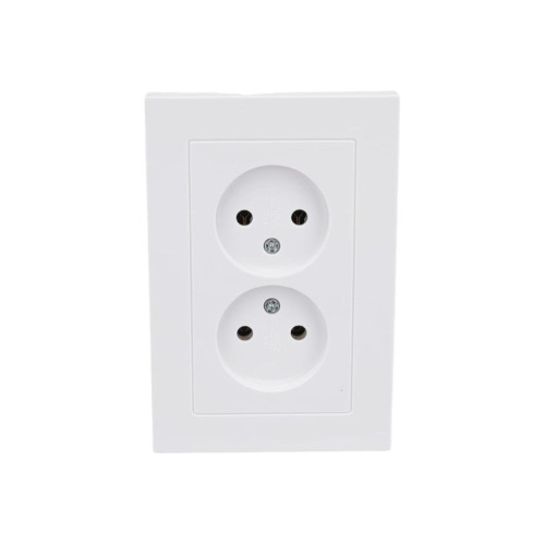 Розетка 2-ая 2P UNIVersal Афина в сборе белый A0102