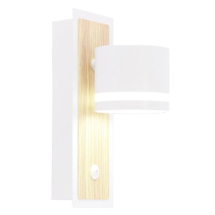 Светильник настенный Люмис XI4522/1W WT+WOOD 1x15 W GX53 белый/дерево
