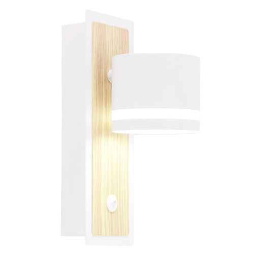 Светильник настенный Люмис XI4522/1W WT+WOOD 1x15 W GX53 белый/дерево