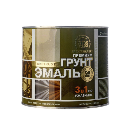Грунт-эмаль РАДУГА-МАЛЕР по ржавчине серая 1,9 кг