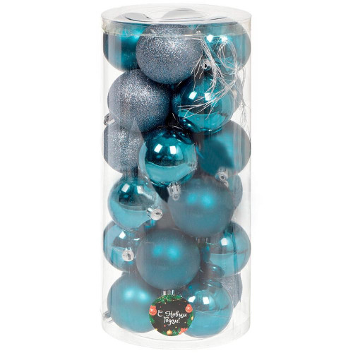 Шары новогодние набор 24шт SYQD-0119150NB 6см темно-синий