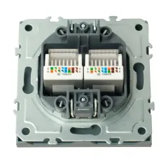 Розетка PC+PC ЭМИЛИ платиново-серый RST00-5111-10