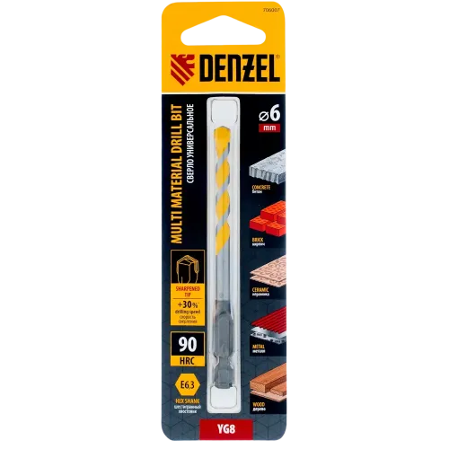Сверло универсальное Denzel Multi cut 6 мм (706007)