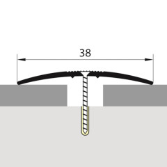 Стык 38мм 1,8 ясень серый