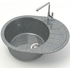 Мойка комп. глянц. MARRBAXX овальная Тейлор Z10/Q8 575х440х215мм, темно-серая, сифон