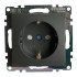 Розетка 2P+Е Катрин графит с защитной шторкой GLS16-7110-06