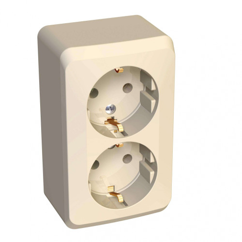 Розетка О/У 2-ая 2P+E ЭТЮД слон.кость PA16-007K (67464)