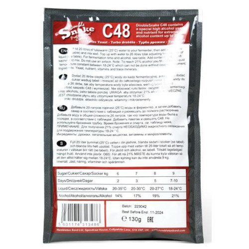 Дрожжи Турбо Double Snake C48 130гр