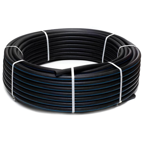 Труба ПНД d25*2.8мм питьевая с синей полосой ПЭ100 SDR 9 (20 атм)