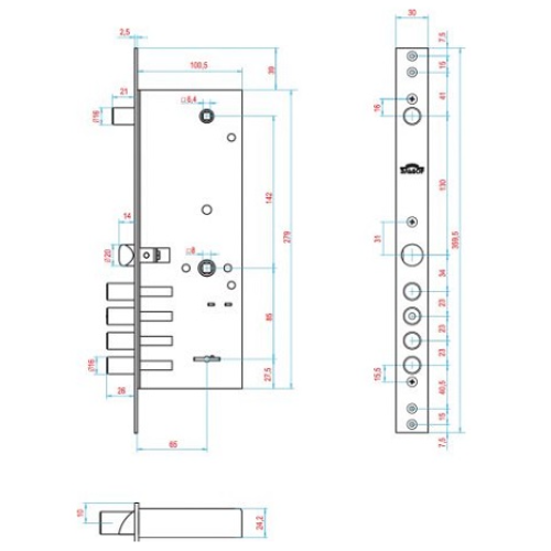 Замок врезной б/руч. ЭЛЬБОР Лазурит ЗВ-1.02.31 (08210)