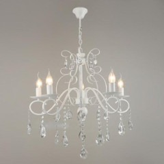 Светильник Люмис NH4751/5 WT 5x40W E14 d605 h860 белый/хрусталь