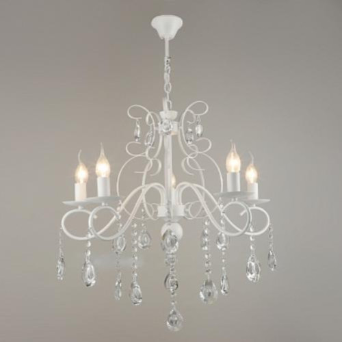 Светильник Люмис NH4751/5 WT 5x40W E14 d605 h860 белый/хрусталь