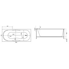 Ванна акриловая BAS Рио 160х70см на раме