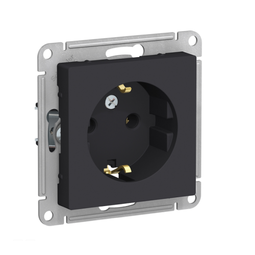 Розетка 2P+Е AtlasDesign карбон SchE ATN001043