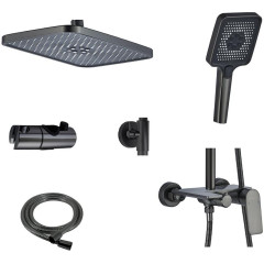 Душевая стойка EVA GOLD Vesta FS12GR-PVD оружейная сталь, латунь