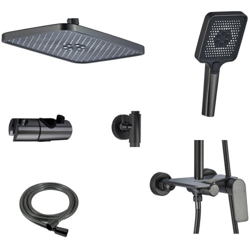 Душевая стойка EVA GOLD Vesta FS12GR-PVD оружейная сталь, латунь