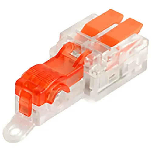 Зажим прокалыв. ответвит. STEKKER 0,75-1 мм2 c ответвит. клеммой LD219 на 2 выход, прозрачный/красный LD503-2-10