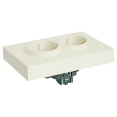 Розетка 2-ая 2P+E ЭМИЛИ шторки белый RST16-5114-01