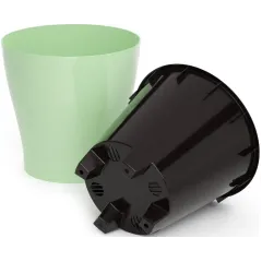 Горшок для цветов ЛЕЯ двойной светло-зеленый 3,6л М8268 (263045)