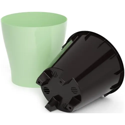 Горшок для цветов ЛЕЯ двойной светло-зеленый 3,6л М8268 (263045)